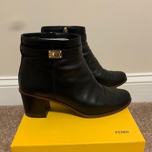 Fendi Black Heeled Booties